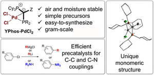 thumbnail for Formation of exceptional monomeric YPhos–PdCl₂ complexes with high activities in coupling reactions