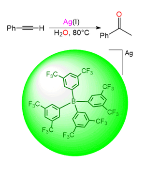 thumbnail for Bulky, spherical and fluorinated anion BArF induces “on-water” activity of silver salt for the hydration of terminal alkynes