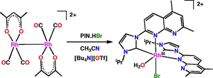thumbnail for A Rh(III)–NHC complex from a metal–metal singly bonded [Rh(II)–Rh(II)] precursor